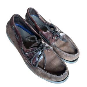 Sperry Top-Sider Leather Boat Shoes Dark Brown Lace-Up Men 9.5 Preppy Academia